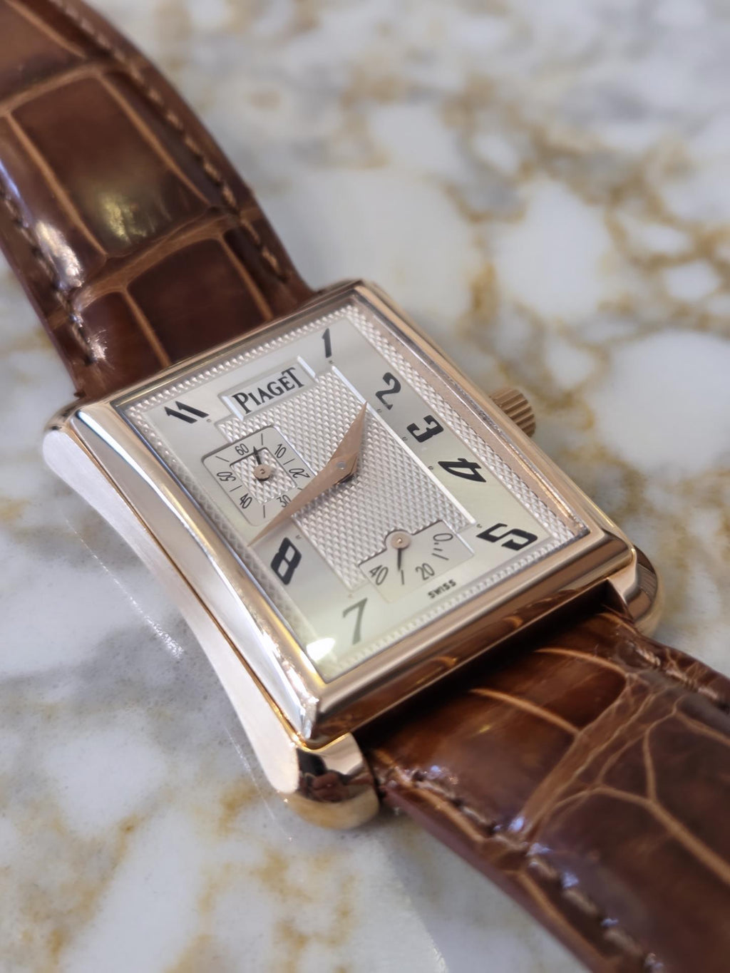 Piaget Emperador 18k Rose Gold — Ref. G0A25037 Beautiful silver Guilloché Dial!&nbsp;