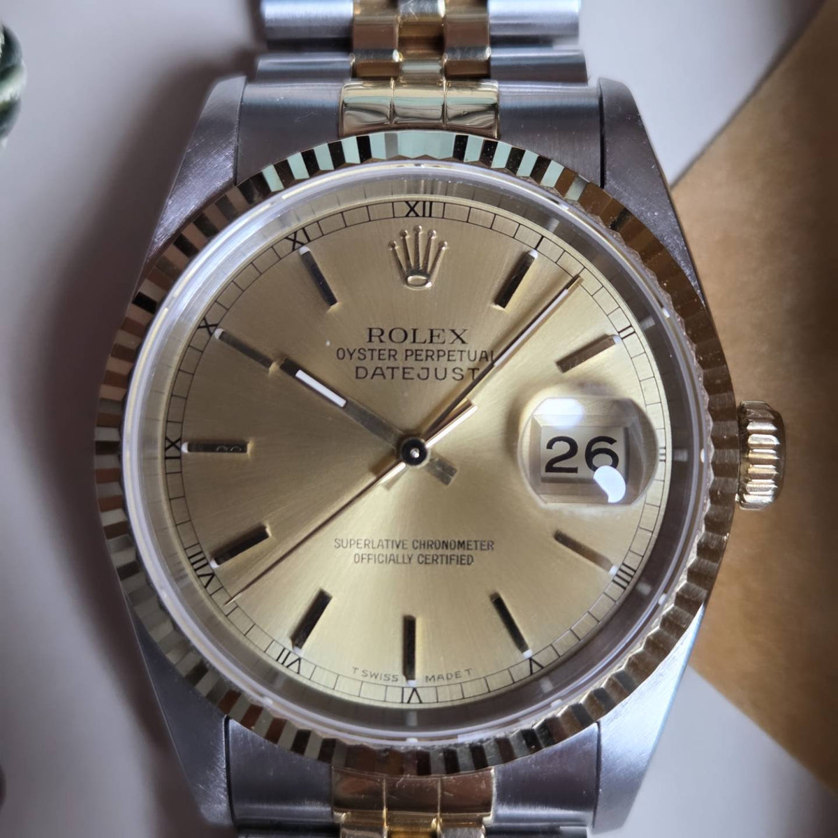 Rolex Datejust 36 (Ref. 16233) – Two-Tone Champagne Dial – Circa 1995