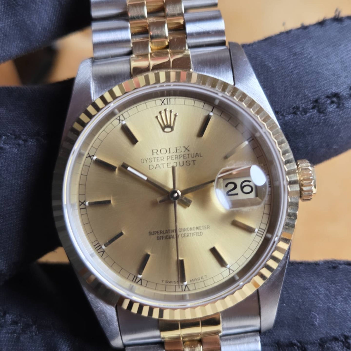 Rolex Datejust 36 (Ref. 16233) – Two-Tone Champagne Dial – Circa 1995