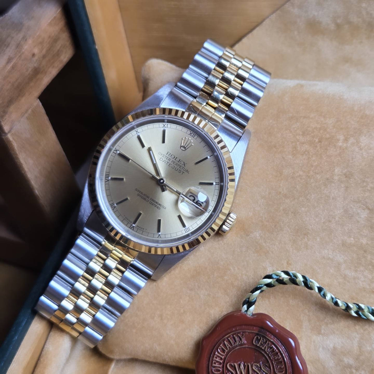 Rolex Datejust 36 (Ref. 16233) – Two-Tone Champagne Dial – Circa 1995
