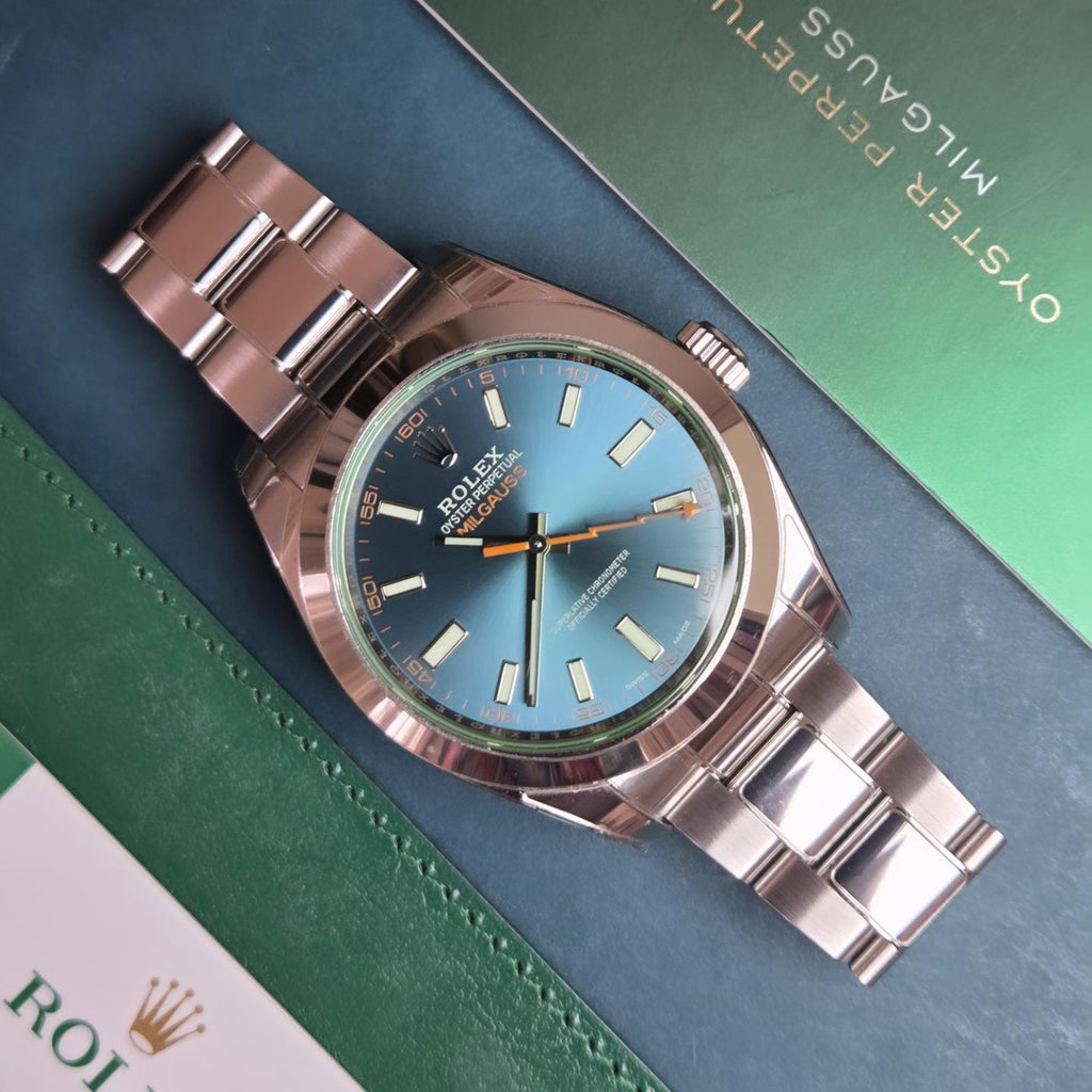 Rolex Milgauss "Z-Blue" 116400GV – Complete Set 2019 - Like New w/ Original Stickers and Protection film