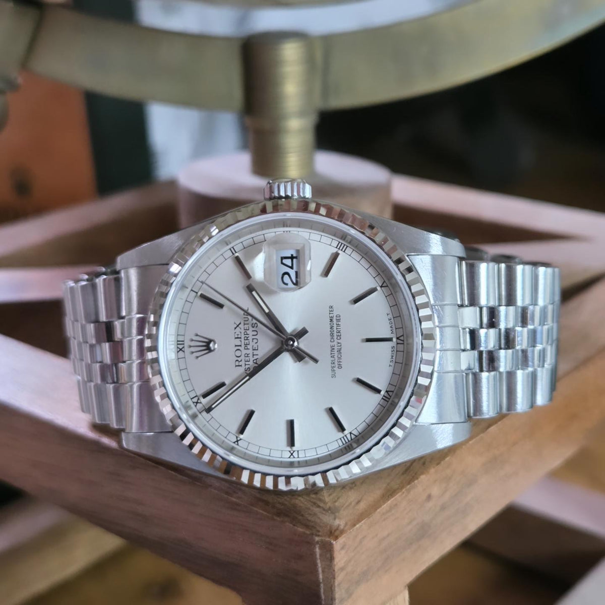 Rolex Datejust 36 (Ref. 16234) Circa 1997 | Crisp Silver Dial | 18K White Gold Fluted Bezel