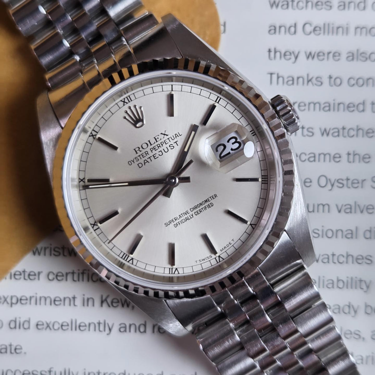 Rolex Datejust 36 (Ref. 16234) Circa 1997 | Crisp Silver Dial | 18K White Gold Fluted Bezel
