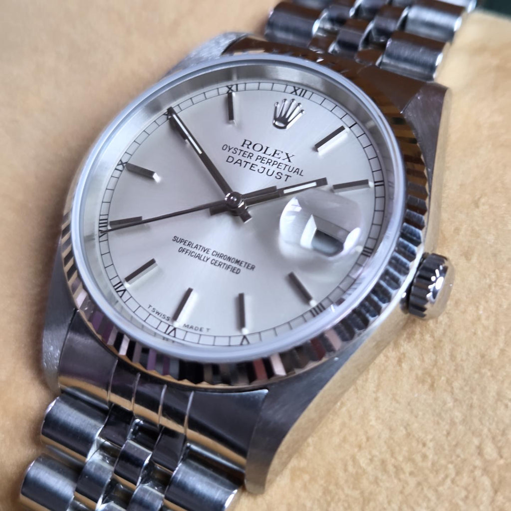 Rolex Datejust 36 (Ref. 16234) Circa 1997 | Crisp Silver Dial | 18K White Gold Fluted Bezel
