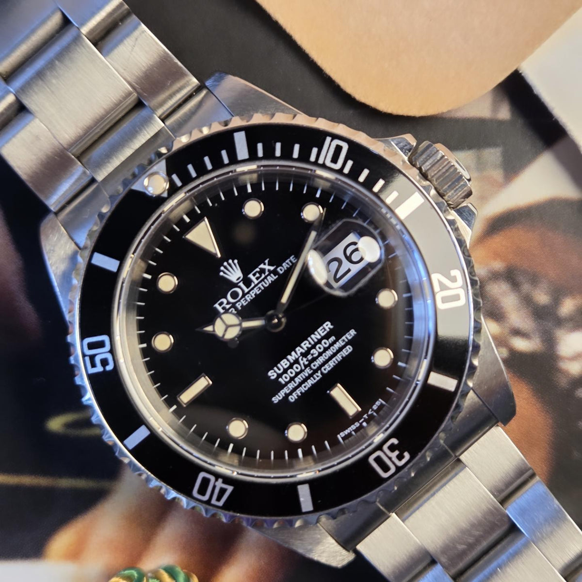 Rolex Submariner Date Ref. 16610 — “Tritium Pure” full Set 1996 - Un-polished - Double caseback stickers Intact!